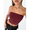 imageTrendy Queen Womens Tube Tops Strapless Crop Tops Basic Backless Sleeveless Going Out 2026 Spring Outfits Summer ClothesBurgundy