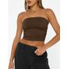 imageTrendy Queen Womens Tube Tops Strapless Crop Tops Basic Backless Sleeveless Going Out 2026 Spring Outfits Summer ClothesChocolate