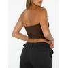 imageTrendy Queen Womens Tube Tops Strapless Crop Tops Basic Backless Sleeveless Going Out 2026 Spring Outfits Summer ClothesChocolate