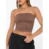 imageTrendy Queen Womens Tube Tops Strapless Crop Tops Basic Backless Sleeveless Going Out 2026 Spring Outfits Summer ClothesCoffee