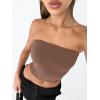 imageTrendy Queen Womens Tube Tops Strapless Crop Tops Basic Backless Sleeveless Going Out 2026 Spring Outfits Summer ClothesCoffee