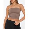 imageTrendy Queen Womens Tube Tops Strapless Crop Tops Basic Backless Sleeveless Going Out 2026 Spring Outfits Summer ClothesCoffee Grey
