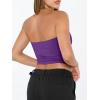 imageTrendy Queen Womens Tube Tops Strapless Crop Tops Basic Backless Sleeveless Going Out 2026 Spring Outfits Summer ClothesDark Purple