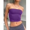 imageTrendy Queen Womens Tube Tops Strapless Crop Tops Basic Backless Sleeveless Going Out 2026 Spring Outfits Summer ClothesDark Purple