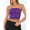 imageTrendy Queen Womens Tube Tops Strapless Crop Tops Basic Backless Sleeveless Going Out 2026 Spring Outfits Summer ClothesDark Purple