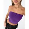imageTrendy Queen Womens Tube Tops Strapless Crop Tops Basic Backless Sleeveless Going Out 2026 Spring Outfits Summer ClothesDark Purple