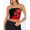 imageTrendy Queen Womens Tube Tops Strapless Crop Tops Basic Backless Sleeveless Going Out 2026 Spring Outfits Summer ClothesFloralred