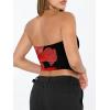 imageTrendy Queen Womens Tube Tops Strapless Crop Tops Basic Backless Sleeveless Going Out 2026 Spring Outfits Summer ClothesFloralred