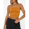 imageTrendy Queen Womens Tube Tops Strapless Crop Tops Basic Backless Sleeveless Going Out 2026 Spring Outfits Summer ClothesGolden Ochre