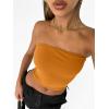 imageTrendy Queen Womens Tube Tops Strapless Crop Tops Basic Backless Sleeveless Going Out 2026 Spring Outfits Summer ClothesGolden Ochre