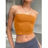 imageTrendy Queen Womens Tube Tops Strapless Crop Tops Basic Backless Sleeveless Going Out 2026 Spring Outfits Summer ClothesGolden Ochre