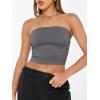 imageTrendy Queen Womens Tube Tops Strapless Crop Tops Basic Backless Sleeveless Going Out 2026 Spring Outfits Summer ClothesGray