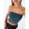 imageTrendy Queen Womens Tube Tops Strapless Crop Tops Basic Backless Sleeveless Going Out 2026 Spring Outfits Summer ClothesHaze Blue