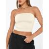 imageTrendy Queen Womens Tube Tops Strapless Crop Tops Basic Backless Sleeveless Going Out 2026 Spring Outfits Summer ClothesLight Apricot