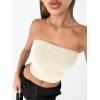 imageTrendy Queen Womens Tube Tops Strapless Crop Tops Basic Backless Sleeveless Going Out 2026 Spring Outfits Summer ClothesLight Apricot