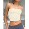 imageTrendy Queen Womens Tube Tops Strapless Crop Tops Basic Backless Sleeveless Going Out 2026 Spring Outfits Summer ClothesLight Apricot