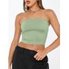 imageTrendy Queen Womens Tube Tops Strapless Crop Tops Basic Backless Sleeveless Going Out 2026 Spring Outfits Summer ClothesLight Green
