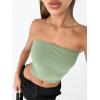 imageTrendy Queen Womens Tube Tops Strapless Crop Tops Basic Backless Sleeveless Going Out 2026 Spring Outfits Summer ClothesLight Green
