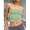 imageTrendy Queen Womens Tube Tops Strapless Crop Tops Basic Backless Sleeveless Going Out 2026 Spring Outfits Summer ClothesLight Green