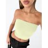 imageTrendy Queen Womens Tube Tops Strapless Crop Tops Basic Backless Sleeveless Going Out 2026 Spring Outfits Summer ClothesLight Yellow
