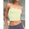 imageTrendy Queen Womens Tube Tops Strapless Crop Tops Basic Backless Sleeveless Going Out 2026 Spring Outfits Summer ClothesLight Yellow