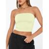 imageTrendy Queen Womens Tube Tops Strapless Crop Tops Basic Backless Sleeveless Going Out 2026 Spring Outfits Summer ClothesLight Yellow