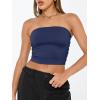 imageTrendy Queen Womens Tube Tops Strapless Crop Tops Basic Backless Sleeveless Going Out 2026 Spring Outfits Summer ClothesNavy Blue