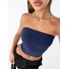 imageTrendy Queen Womens Tube Tops Strapless Crop Tops Basic Backless Sleeveless Going Out 2026 Spring Outfits Summer ClothesNavy Blue