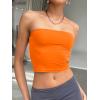 imageTrendy Queen Womens Tube Tops Strapless Crop Tops Basic Backless Sleeveless Going Out 2026 Spring Outfits Summer ClothesOrange