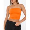 imageTrendy Queen Womens Tube Tops Strapless Crop Tops Basic Backless Sleeveless Going Out 2026 Spring Outfits Summer ClothesOrange