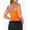 imageTrendy Queen Womens Tube Tops Strapless Crop Tops Basic Backless Sleeveless Going Out 2026 Spring Outfits Summer ClothesOrange