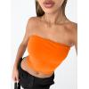 imageTrendy Queen Womens Tube Tops Strapless Crop Tops Basic Backless Sleeveless Going Out 2026 Spring Outfits Summer ClothesOrange