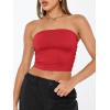 imageTrendy Queen Womens Tube Tops Strapless Crop Tops Basic Backless Sleeveless Going Out 2026 Spring Outfits Summer ClothesRed