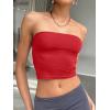 imageTrendy Queen Womens Tube Tops Strapless Crop Tops Basic Backless Sleeveless Going Out 2026 Spring Outfits Summer ClothesRed