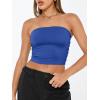 imageTrendy Queen Womens Tube Tops Strapless Crop Tops Basic Backless Sleeveless Going Out 2026 Spring Outfits Summer ClothesRoyal Blue