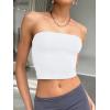 imageTrendy Queen Womens Tube Tops Strapless Crop Tops Basic Backless Sleeveless Going Out 2026 Spring Outfits Summer ClothesWhite