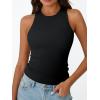 imageTrendy Queen Womens Workout Racerback Ribbed Tank TopBlack