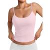 imageTrendy Queen Double Lined Tops for Women Adjustable Camisole Summer Teens Cute Going Out Spaghetti Strap Crop Tank TopsLightpink