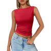 imageTrendy Queen Women Going Out Summer Tank Tops Spring Casual Basic Cute 2026 Sleeveless Shirt Vacation Fashion Outfit ClothesRed