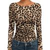 imageTrendy Queen Womens Boat Neck Tops Long Sleeve Shirts Casual Fitted Tee Shirts Solid Color Fall Basic Clothes 2026Leopard