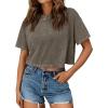 imageTrendy Queen Womens Short Sleeve Crop TShirtLightbrown