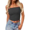 imageTrendy Queen Womens Tube Tops Going Out Summer Y2k Bandeau Trendy Crop Sleeveless Strapless Cute Teens 2026 Corset FloralBlack Polka Dots