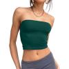 imageTrendy Queen Womens Tube Tops Strapless Crop Tops Basic Backless Sleeveless Going Out 2026 Spring Outfits Summer ClothesDark Green