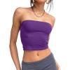 imageTrendy Queen Womens Tube Tops Strapless Crop Tops Basic Backless Sleeveless Going Out 2026 Spring Outfits Summer ClothesDark Purple