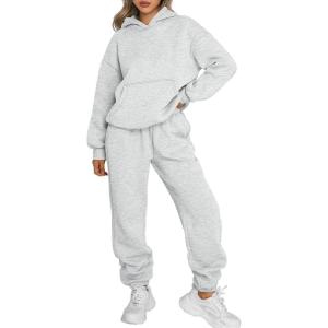 imageTrendy Queen Sweatsuits Women 2 Piece Outfit Two Piece Lounge Sets Hoodies and Sweatpants Fall Fashion Clothes 2026 TracksuitGrey