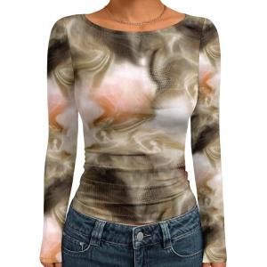 imageTrendy Queen Womens Boat Neck Tops Long Sleeve Shirts Casual Fitted Tee Shirts Solid Color Fall Basic Clothes 2026Camogreen