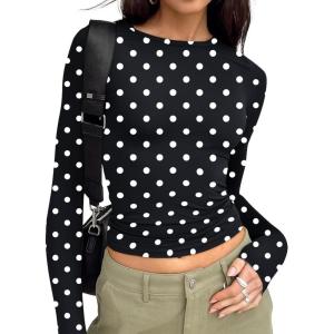 imageTrendy Queen Womens Long Sleeve T Shirts Fall Fashion 2026 Basic Crop Tops Going Out Outfits Y2k ClothesSpots