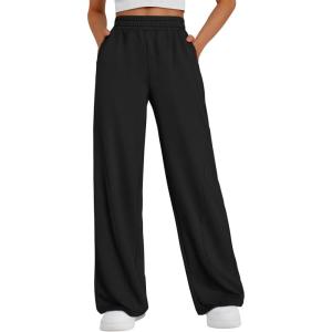 imageTrendy Queen Womens Wide Leg Sweatpants Baggy Y2K High Waisted Joggers Fall Fashion Outfits Clothes with Pockets 2026Black