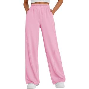 imageTrendy Queen Womens Wide Leg Sweatpants Baggy Y2K High Waisted Joggers Fall Fashion Outfits Clothes with Pockets 2026Pink