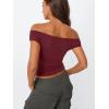 imageTrendy Queen Off The Shoulder Tops for Women Going Out Y2K Summer Cute Shirts Sexy 2026 Double Lined Date Club OutfitsBurgundy